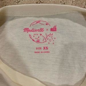 Madewell Milk Bar Collector’s Tee size XS; cream and navy colored